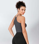 3-Pack Long Crop Length Herringbone Knit Seamless Soft Camisole Tank Tops - ododos