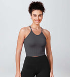 3-Pack Long Crop Length Herringbone Knit Seamless Soft Camisole Tank Tops - ododos