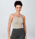 3-Pack Long Crop Length Herringbone Knit Seamless Soft Camisole Tank Tops - ododos