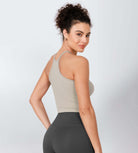 3-Pack Long Crop Length Herringbone Knit Seamless Soft Camisole Tank Tops - ododos