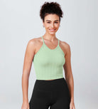 3-Pack Long Crop Length Herringbone Knit Seamless Soft Camisole Tank Tops - ododos