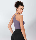 3-Pack Long Crop Length Herringbone Knit Seamless Soft Camisole Tank Tops - ododos