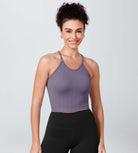 3-Pack Long Crop Length Herringbone Knit Seamless Soft Camisole Tank Tops - ododos