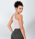 3-Pack Long Crop Length Herringbone Knit Seamless Soft Camisole Tank Tops - ododos