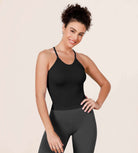 3-Pack Waist Length Herringbone Knit Seamless Soft Camisole Tank Tops - ododos