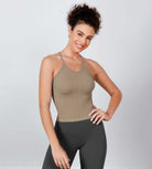 3-Pack Waist Length Herringbone Knit Seamless Soft Camisole Tank Tops - ododos