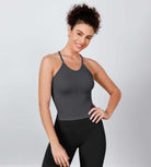 3-Pack Waist Length Herringbone Knit Seamless Soft Camisole Tank Tops - ododos