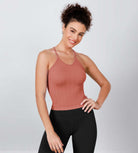 3-Pack Waist Length Herringbone Knit Seamless Soft Camisole Tank Tops - ododos