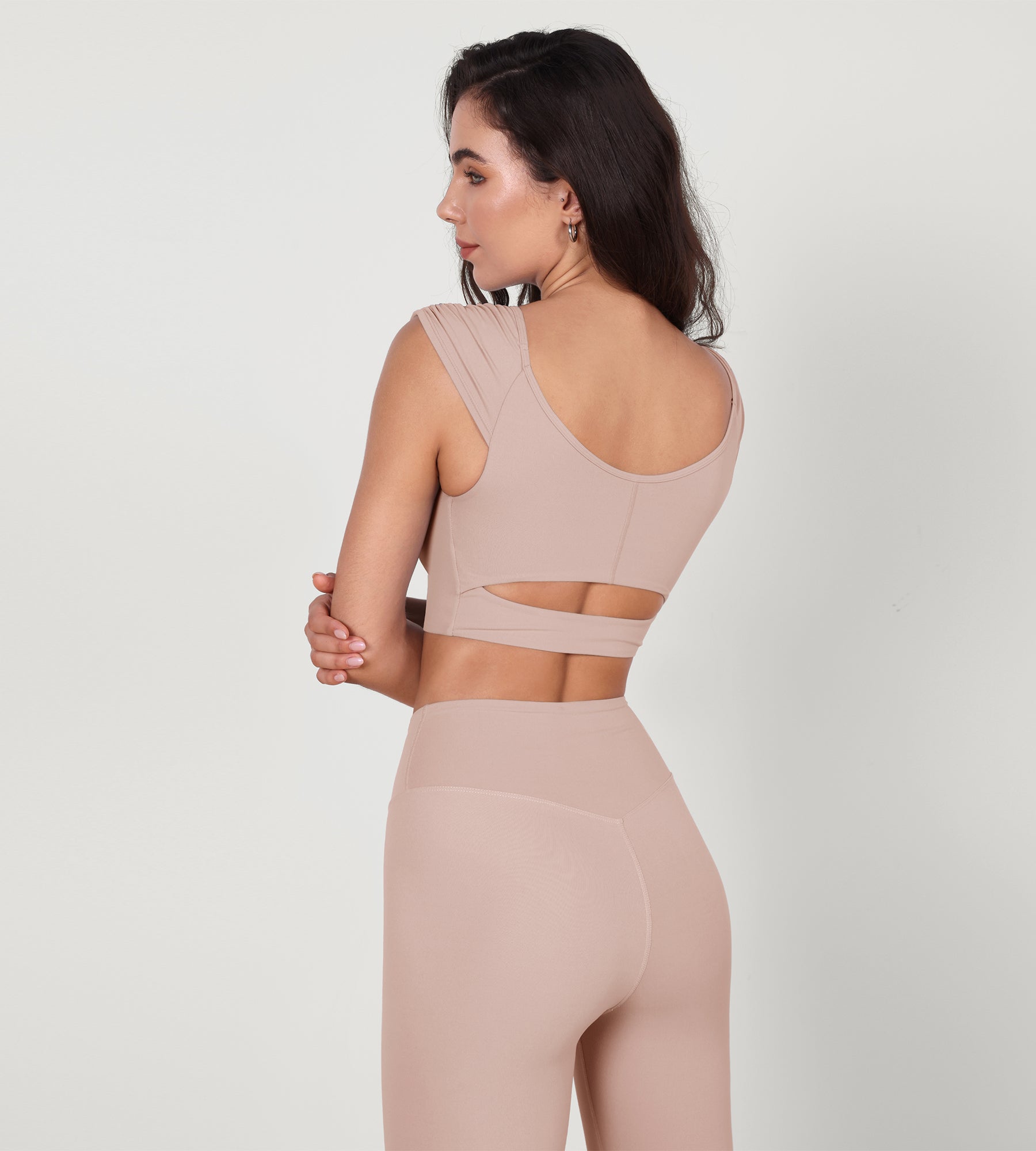 V-Neck Ruched Front Crop Tank - ododos