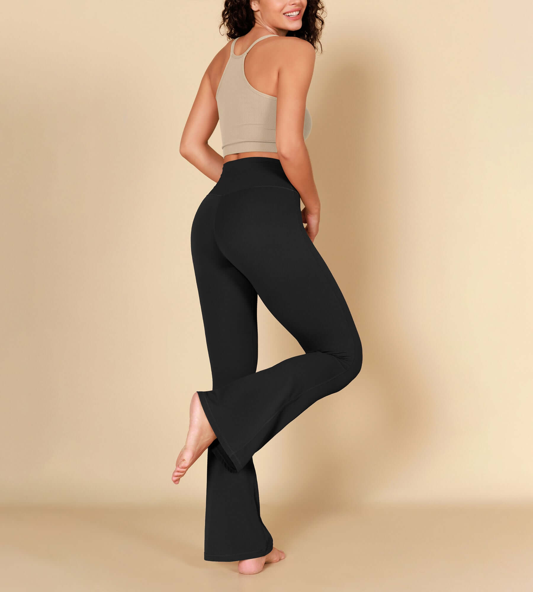 32" Twist High Waist Casual Bootcut Yoga Flared Pants - ododos