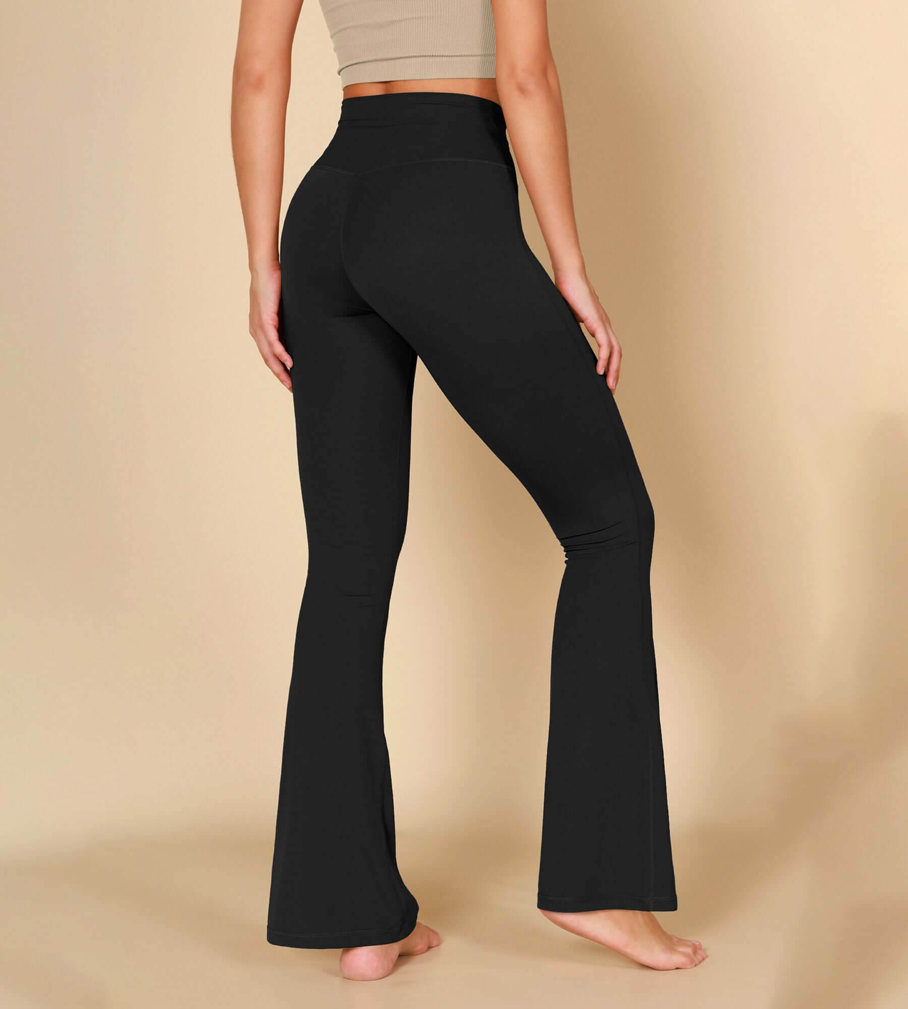 32" Twist High Waist Casual Bootcut Yoga Flared Pants - ododos