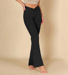 32" Twist High Waist Casual Bootcut Yoga Flared Pants - ododos