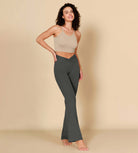 32" Twist High Waist Casual Bootcut Yoga Flared Pants - ododos