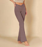 32" Twist High Waist Casual Bootcut Yoga Flared Pants - ododos