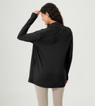 Drape Open Front Cozy Soft Cardigans Outerwear with Pockets Thumb Hole - ododos