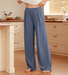 29" Drapey Soft WideHigh Waist Lounge Pants with Pockets - ododos