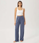 29" Drapey Soft WideHigh Waist Lounge Pants with Pockets - ododos