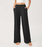 29" Drapey Soft WideHigh Waist Lounge Pants with Pockets - ododos