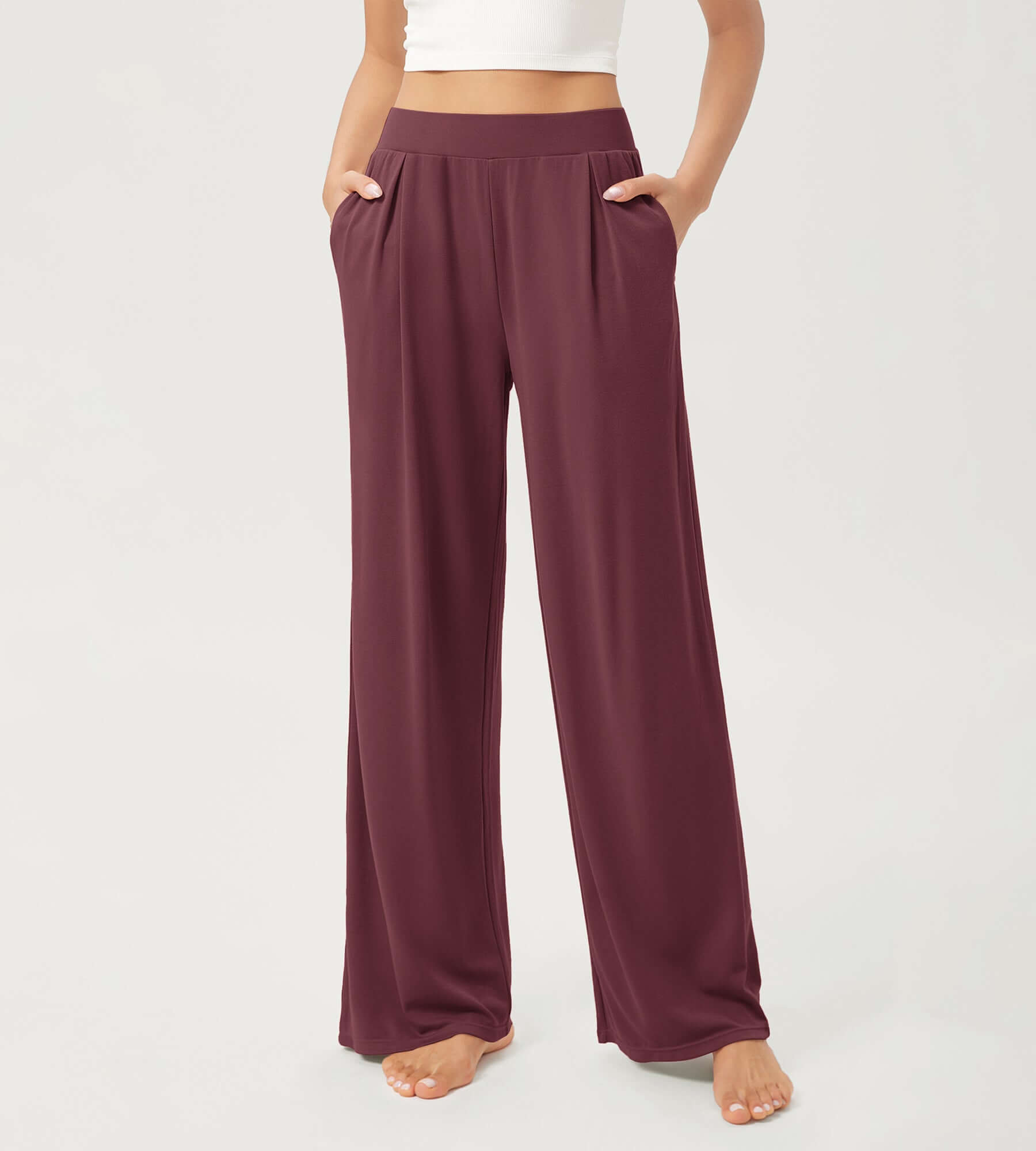 29 Drapey Soft WideHigh Waist Lounge Pants with Pockets - ododos