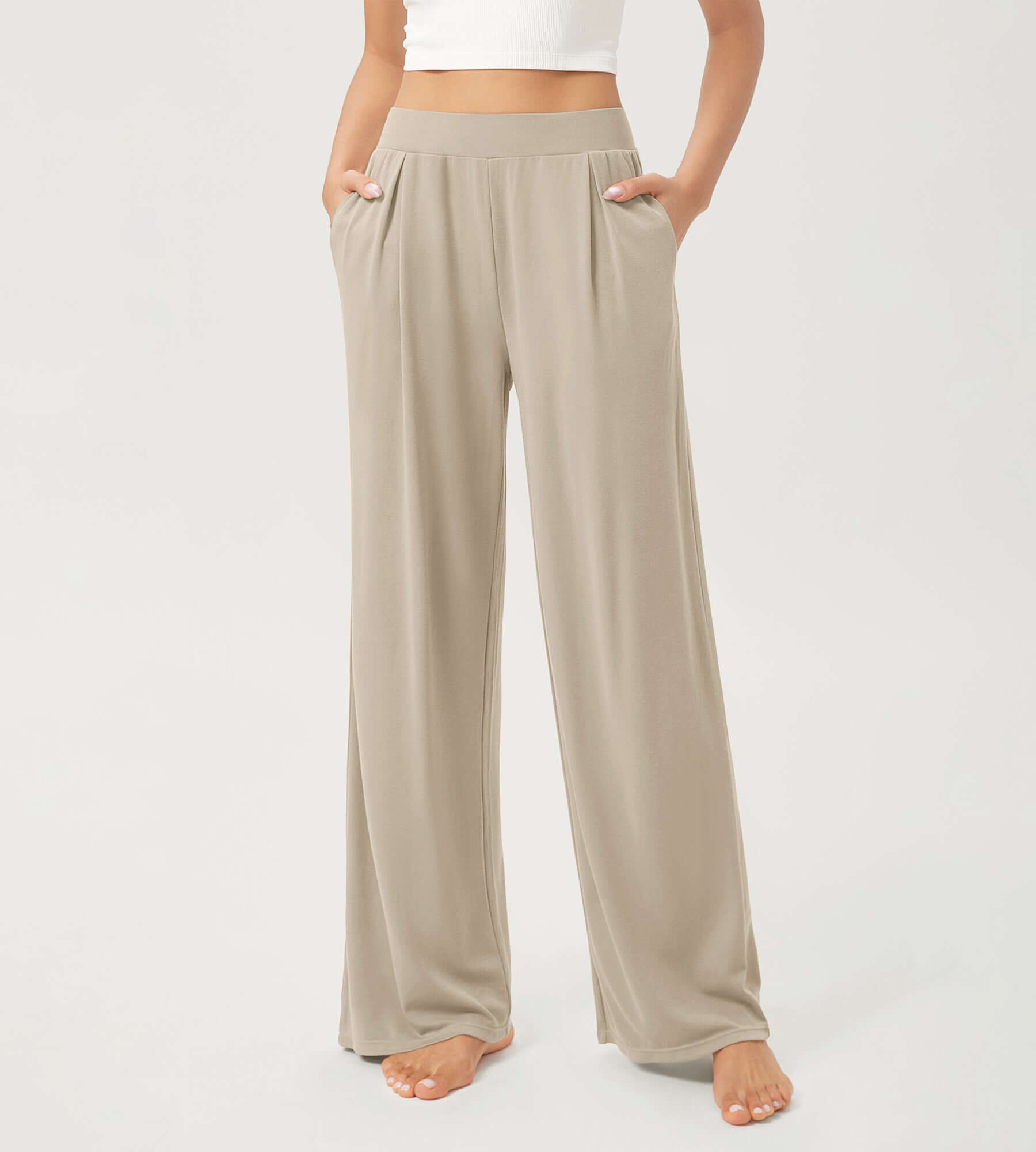 29 Drapey Soft WideHigh Waist Lounge Pants with Pockets - ododos