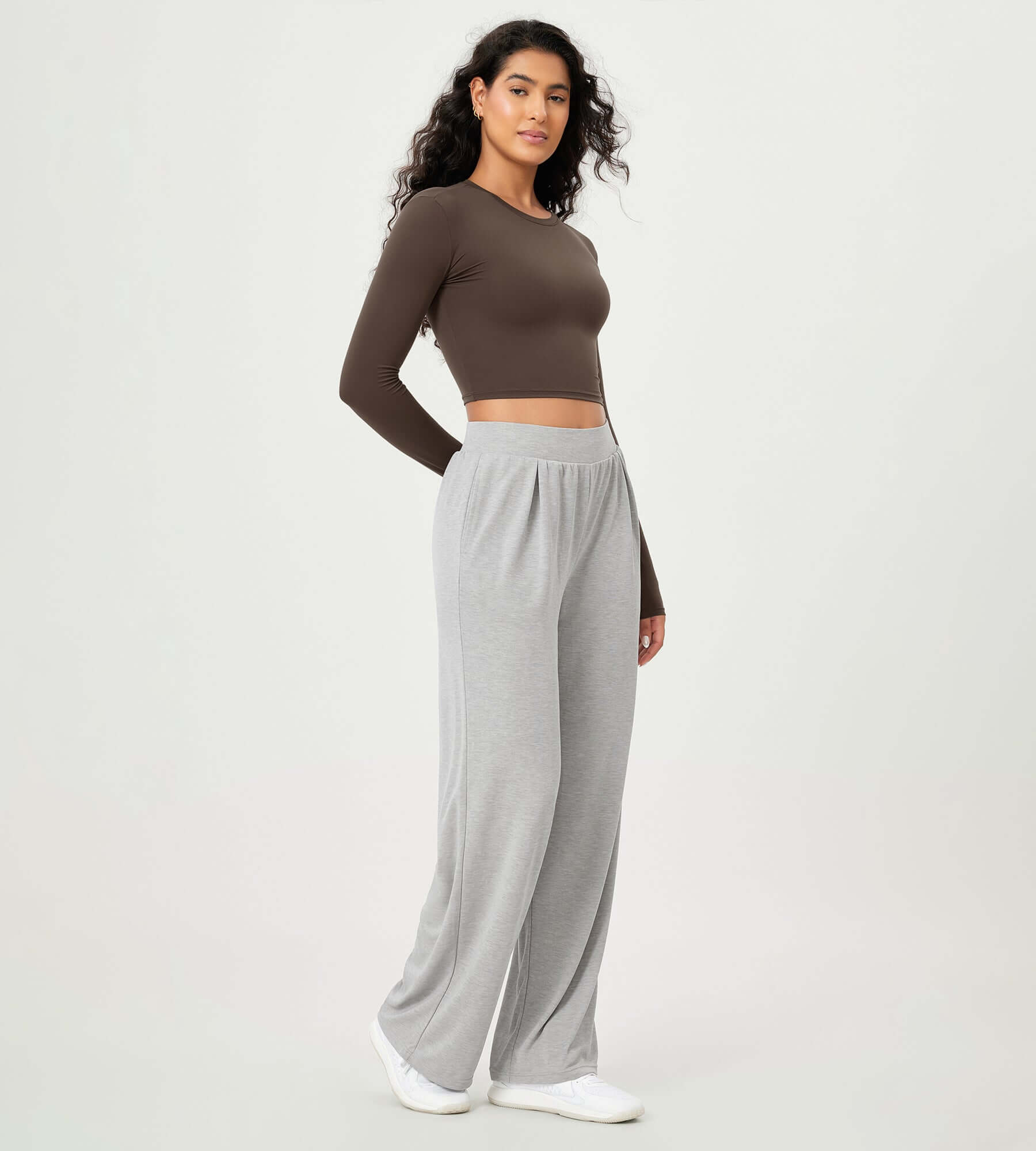 29" Drapey Soft WideHigh Waist Lounge Pants with Pockets - ododos