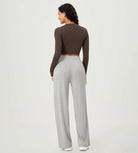 29" Drapey Soft WideHigh Waist Lounge Pants with Pockets - ododos