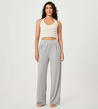 29" Drapey Soft WideHigh Waist Lounge Pants with Pockets - ododos