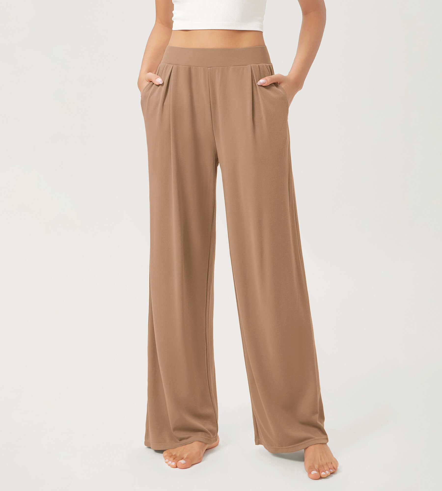 29 Drapey Soft WideHigh Waist Lounge Pants with Pockets - ododos