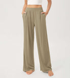 29" Drapey Soft WideHigh Waist Lounge Pants with Pockets - ododos