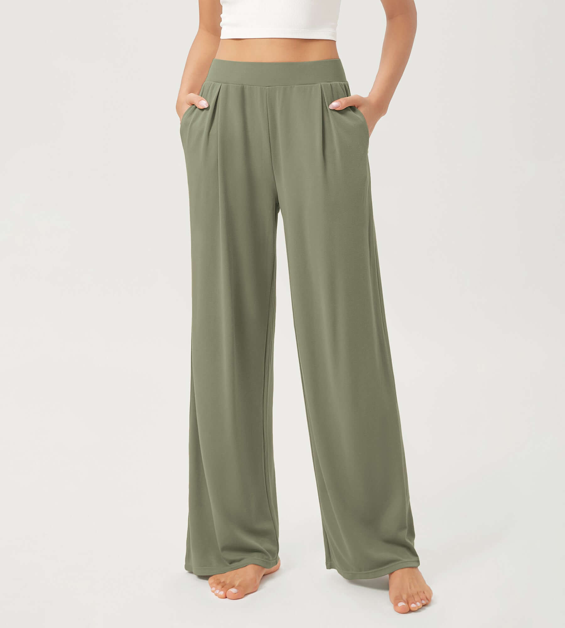 29 Drapey Soft WideHigh Waist Lounge Pants with Pockets - ododos