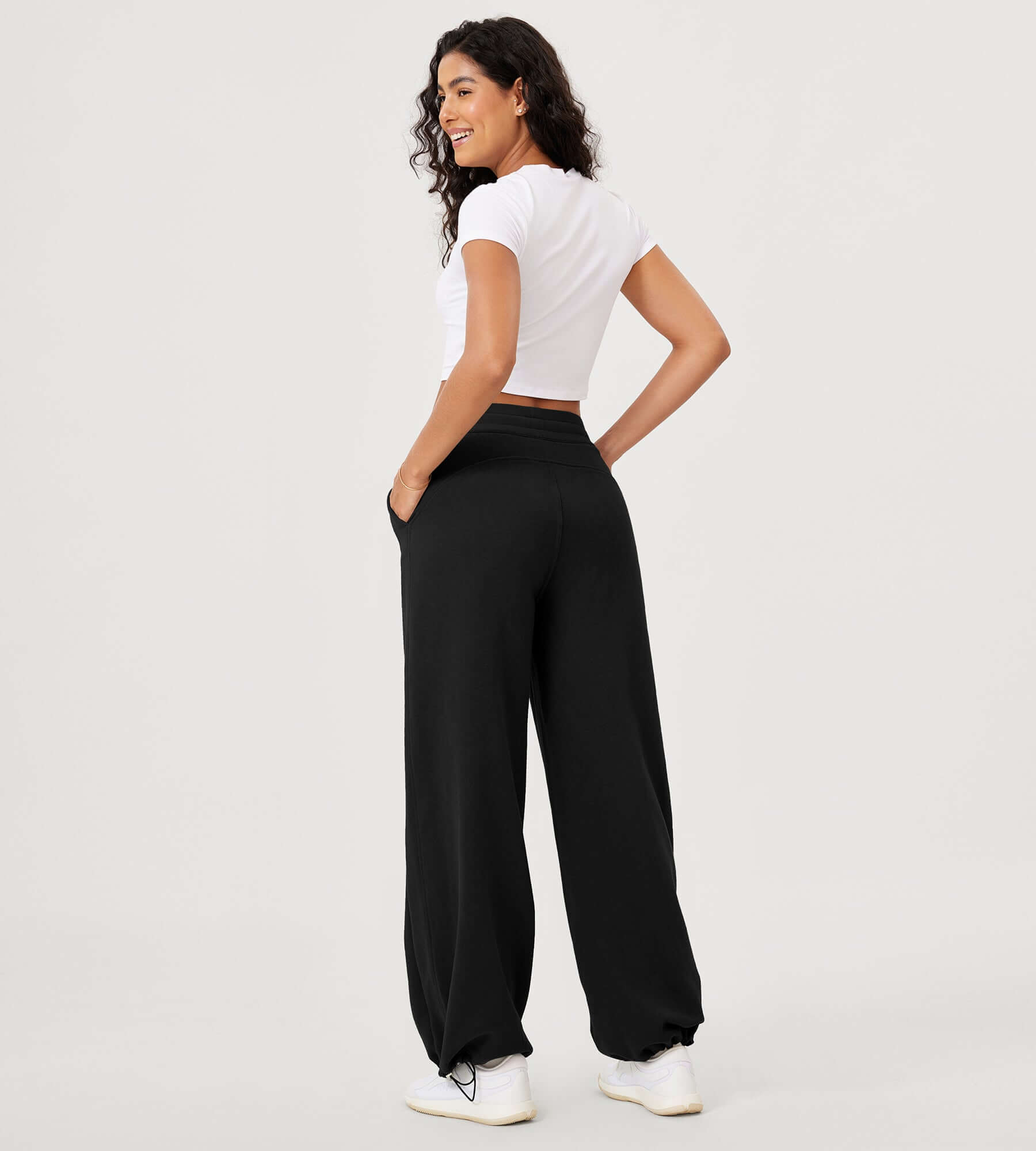 Fleece Lined Mid-Rise Relaxed Pull-On Jogger Pant with Pockets - ododos