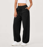 Fleece Lined Mid-Rise Relaxed Pull-On Jogger Pant with Pockets - ododos