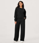 Fleece Lined Mid-Rise Relaxed Pull-On Jogger Pant with Pockets - ododos