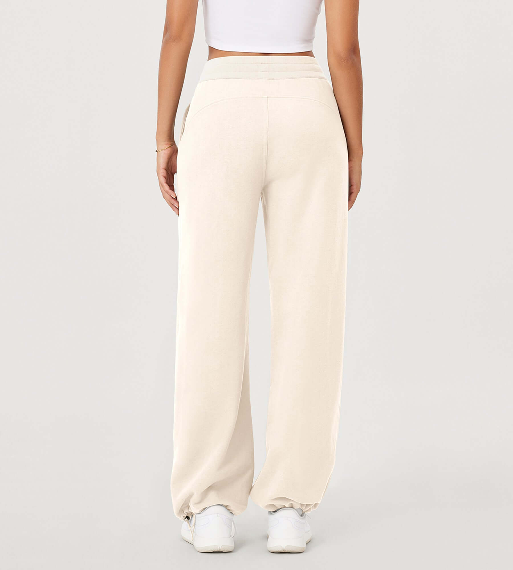 Fleece Lined Mid-Rise Relaxed Pull-On Jogger Pant with Pockets - ododos