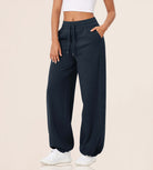 Fleece Lined Mid-Rise Relaxed Pull-On Jogger Pant with Pockets - ododos