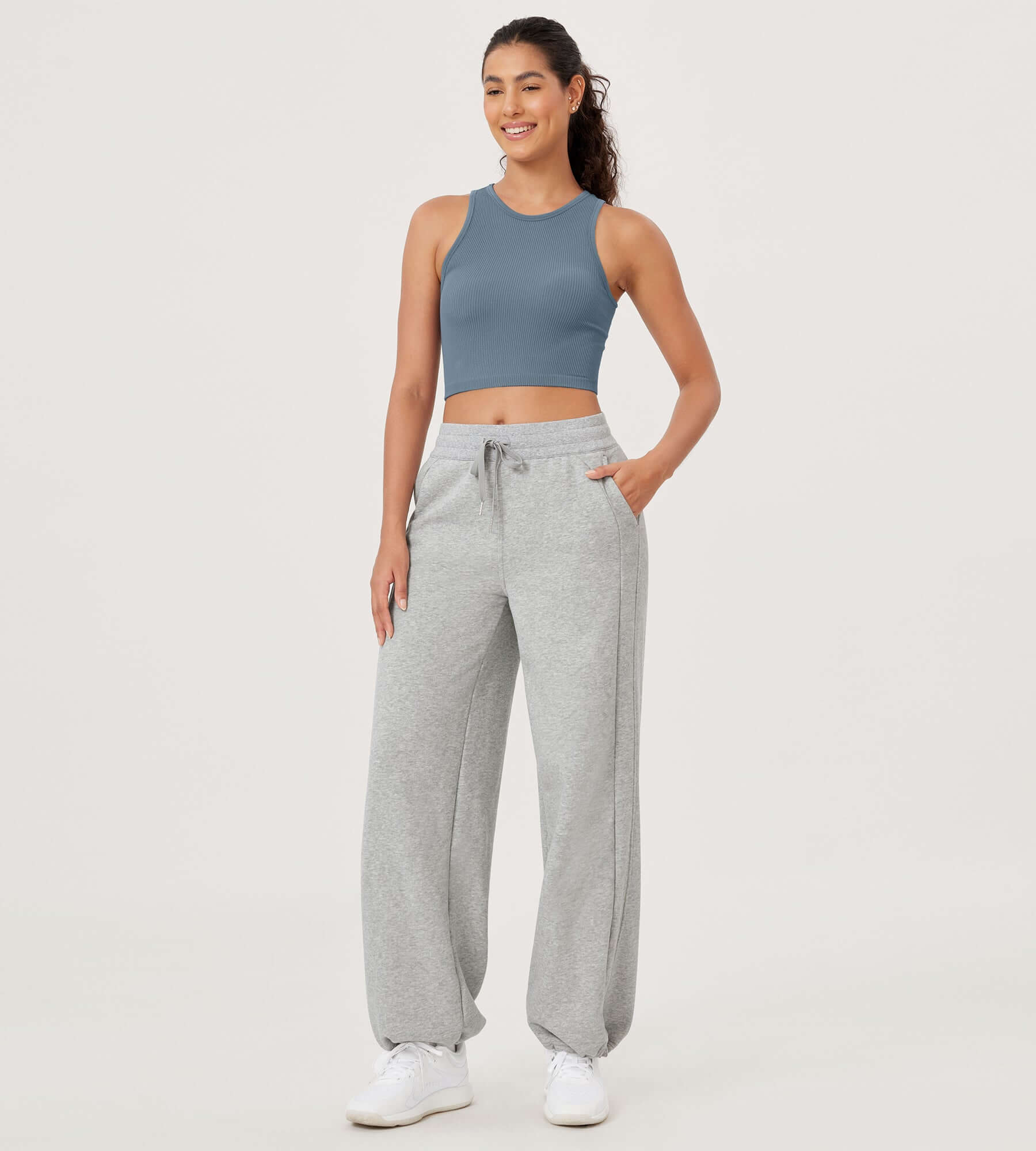 Fleece Lined Mid-Rise Relaxed Pull-On Jogger Pant with Pockets - ododos