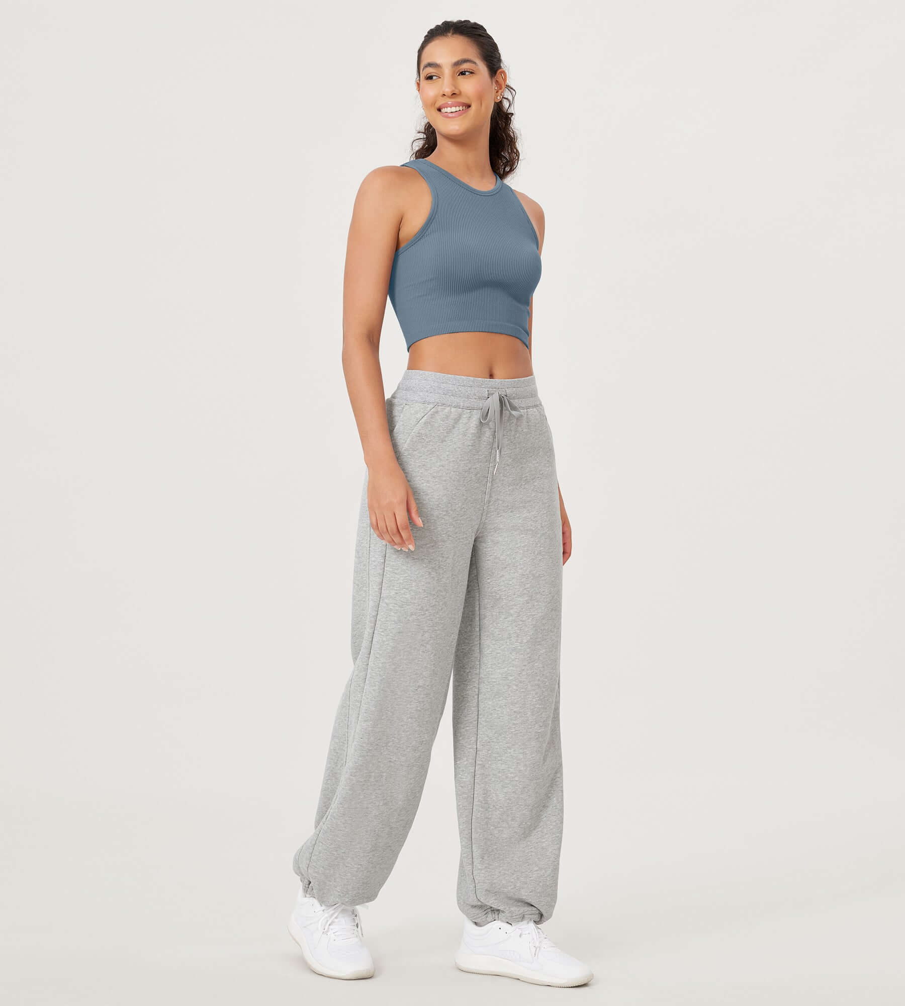 Fleece Lined Mid-Rise Relaxed Pull-On Jogger Pant with Pockets - ododos