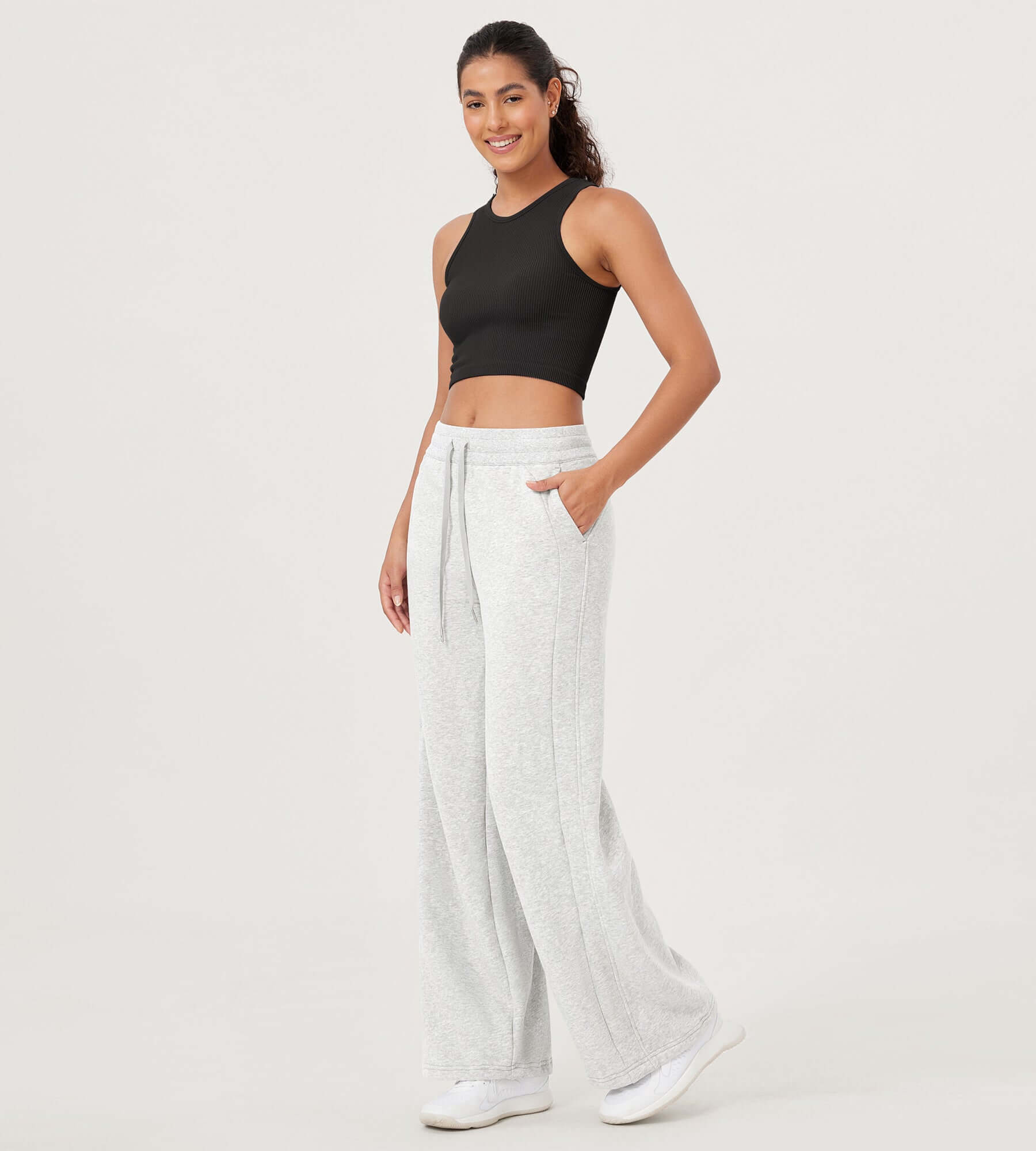 Fleece Lined Mid-Rise Relaxed Pull-On Jogger Pant with Pockets - ododos