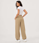 Fleece Lined Mid-Rise Relaxed Pull-On Jogger Pant with Pockets - ododos