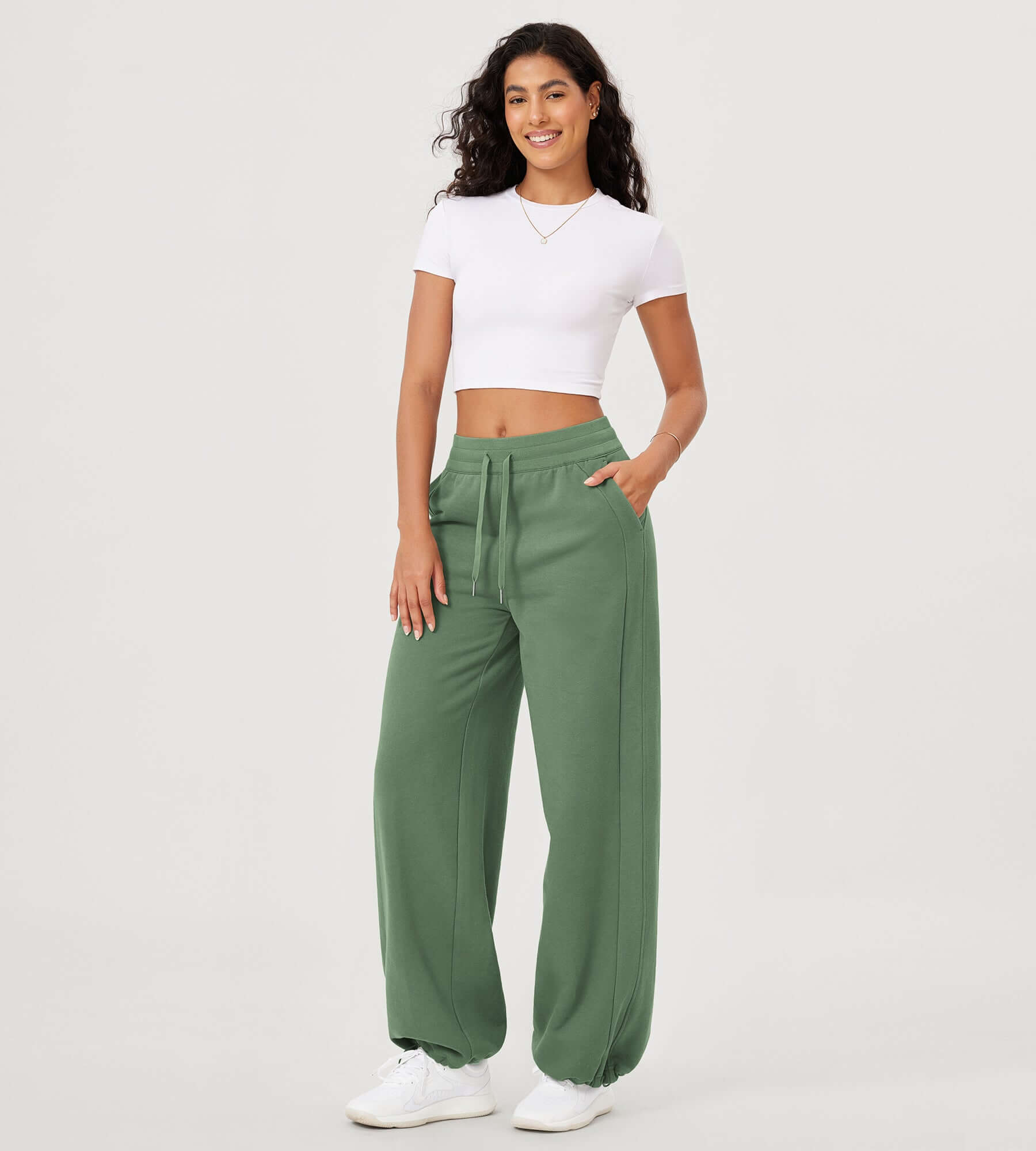 Fleece Lined Mid-Rise Relaxed Pull-On Jogger Pant with Pockets - ododos