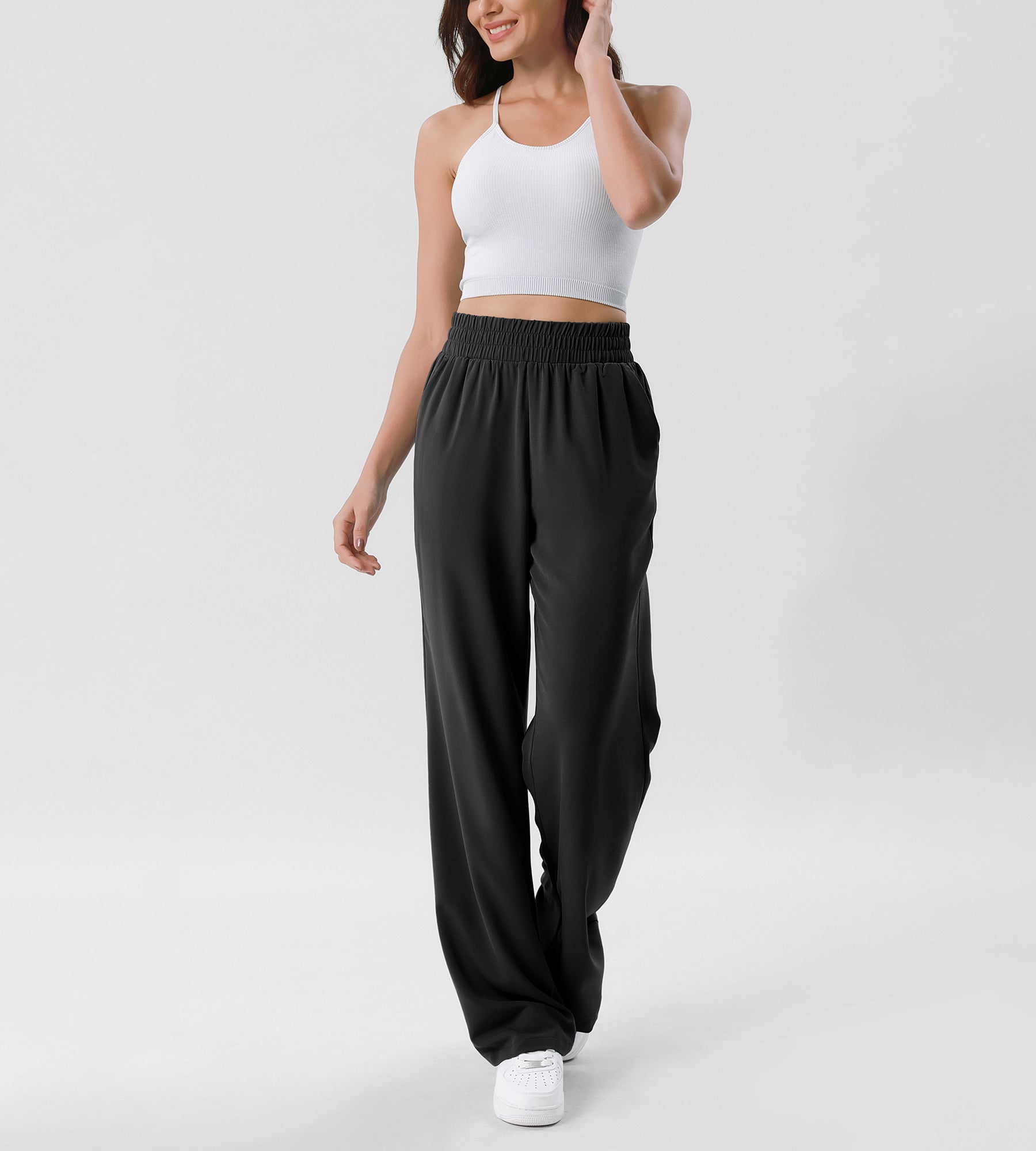 Chiffon Flowy Wide Leg Pants - ododos