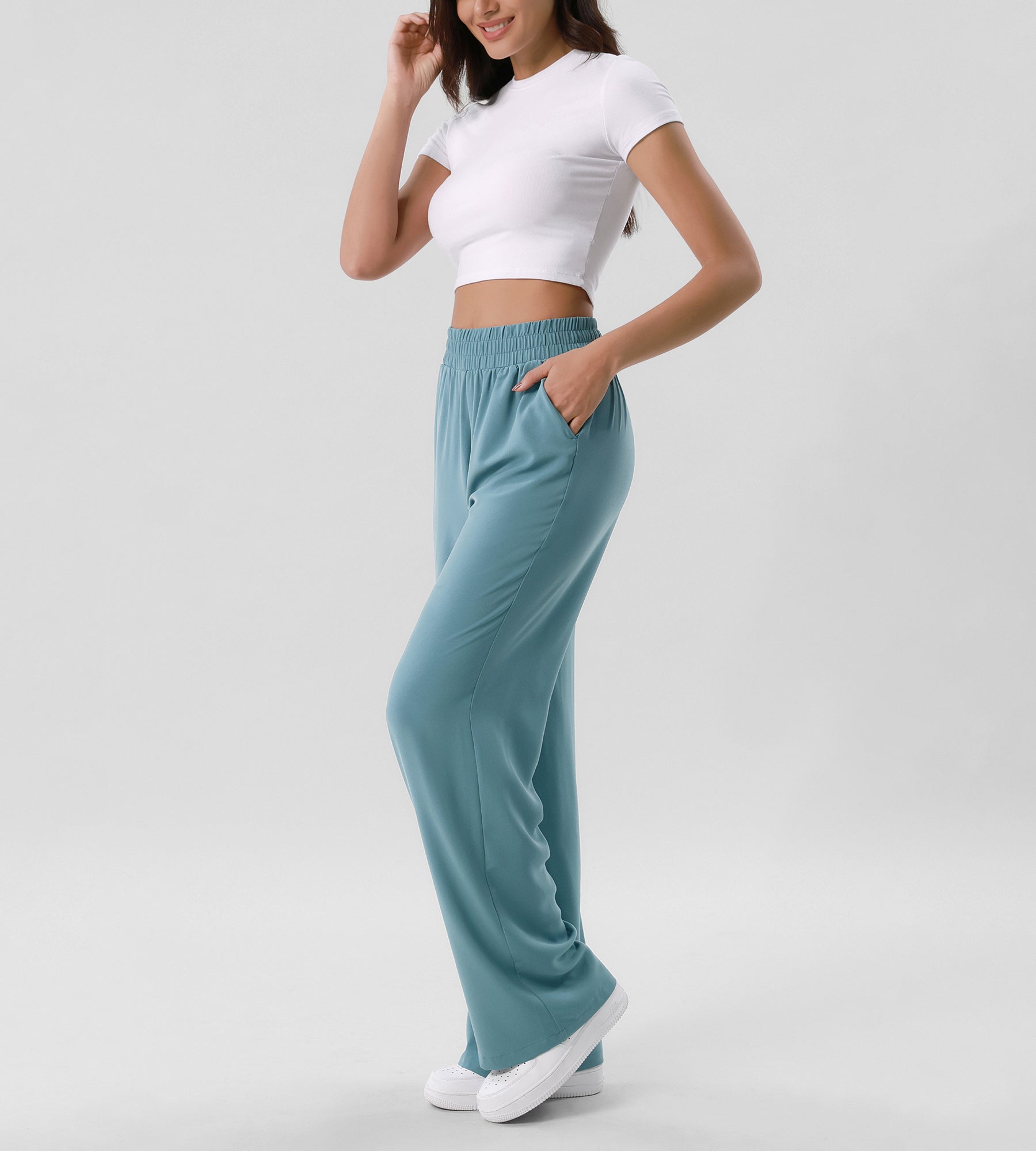 Chiffon Flowy Wide Leg Pants - ododos