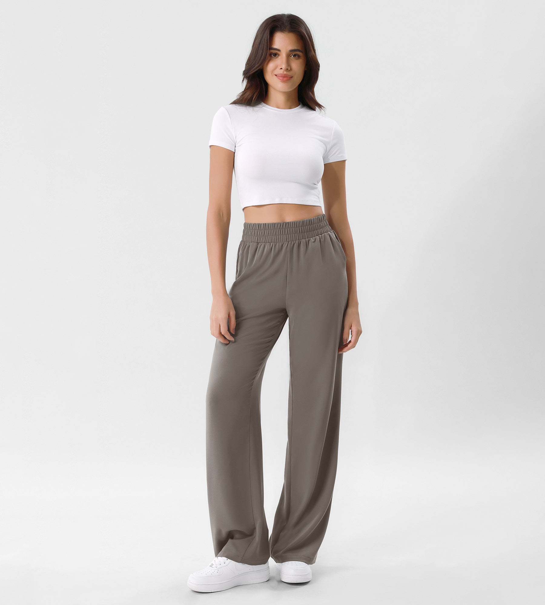 Chiffon Flowy Wide Leg Pants Falcon - ododos