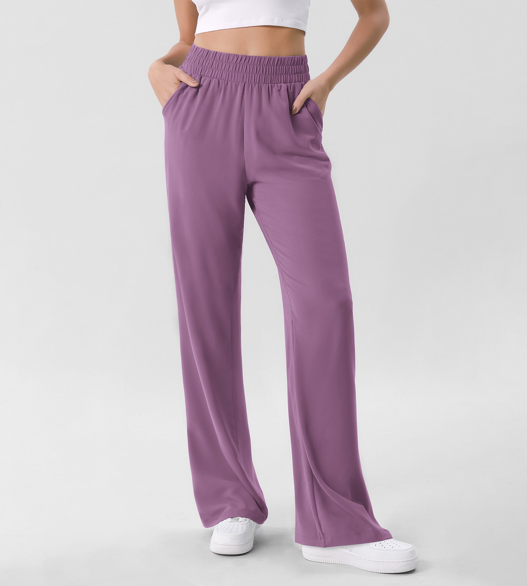 Chiffon Flowy Wide Leg Pants - ododos