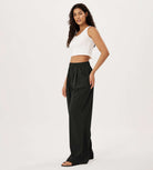 Wide Leg Crinkle Comfy High Waist Lounge Pants with Pockets - ododos