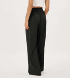 Wide Leg Crinkle Comfy High Waist Lounge Pants with Pockets - ododos