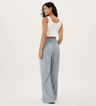 Wide Leg Crinkle Comfy High Waist Lounge Pants with Pockets - ododos