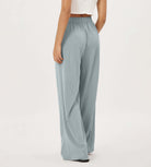 Wide Leg Crinkle Comfy High Waist Lounge Pants with Pockets - ododos