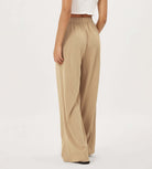 Wide Leg Crinkle Comfy High Waist Lounge Pants with Pockets - ododos