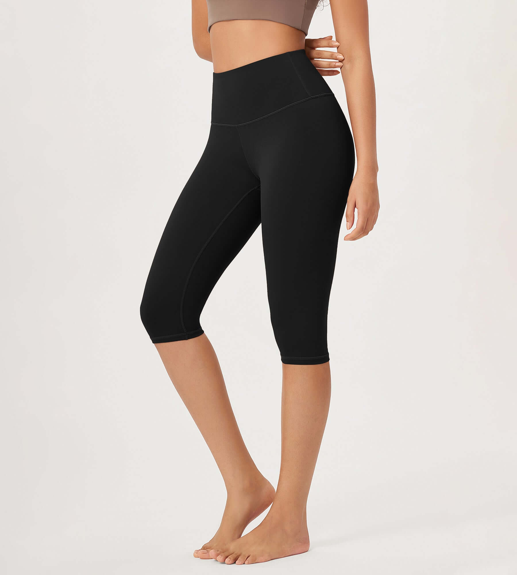 ODLEX 14 High Waist Knee Length Workout Athletic Running Capris Leggings - ododos